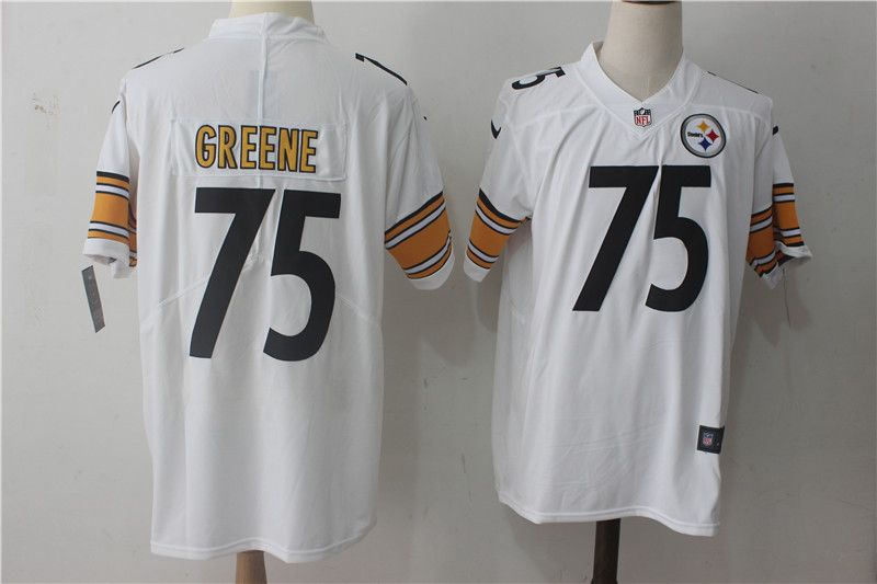Men Pittsburgh Steelers 75 Greene White Nike Vapor Untouchable Limited NFL Jerseys